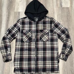U.S. Life Flannel Hooded Jacket Mens M